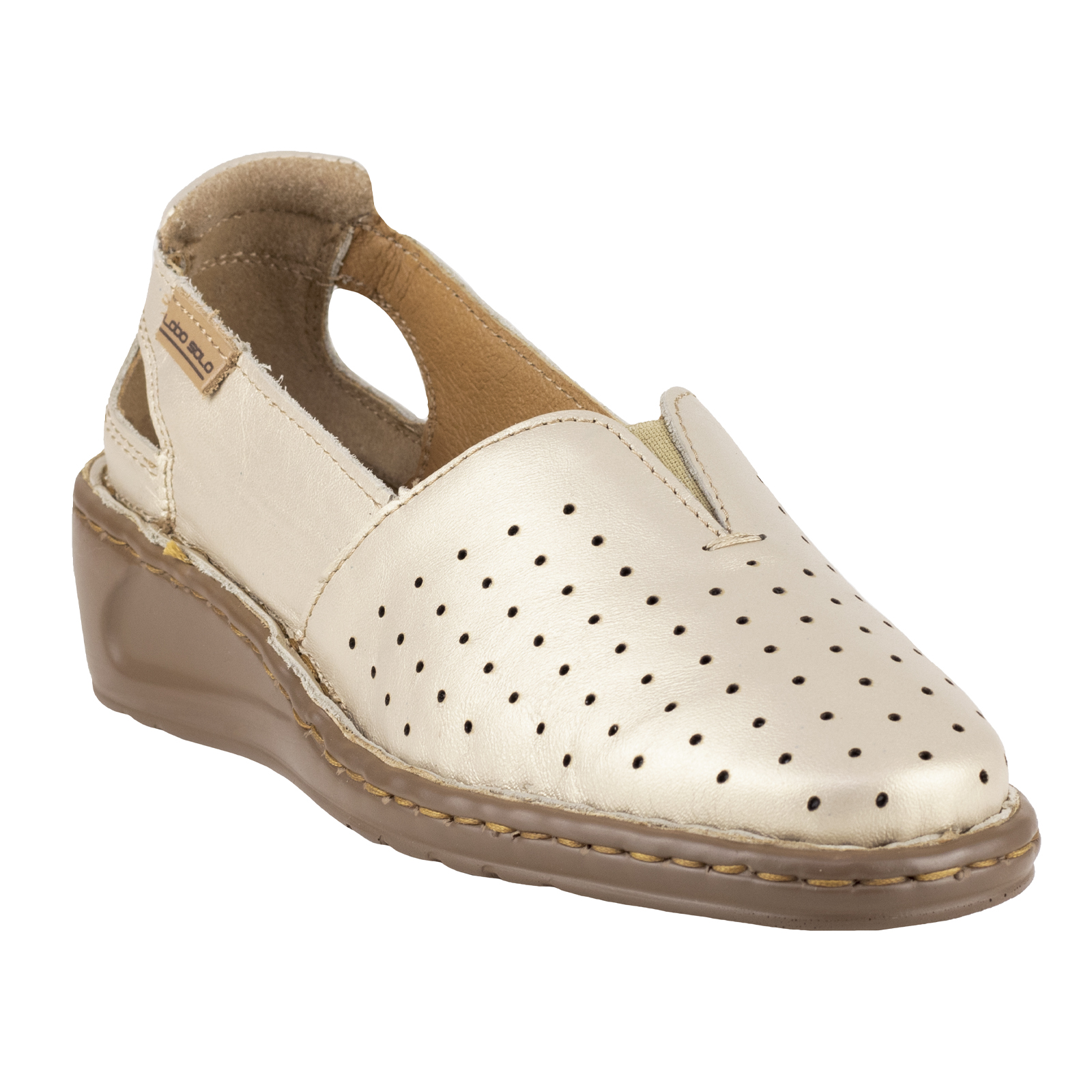 Mocasines Mujer Slip On Lobo Solo 4848 Platino Ancho Confort