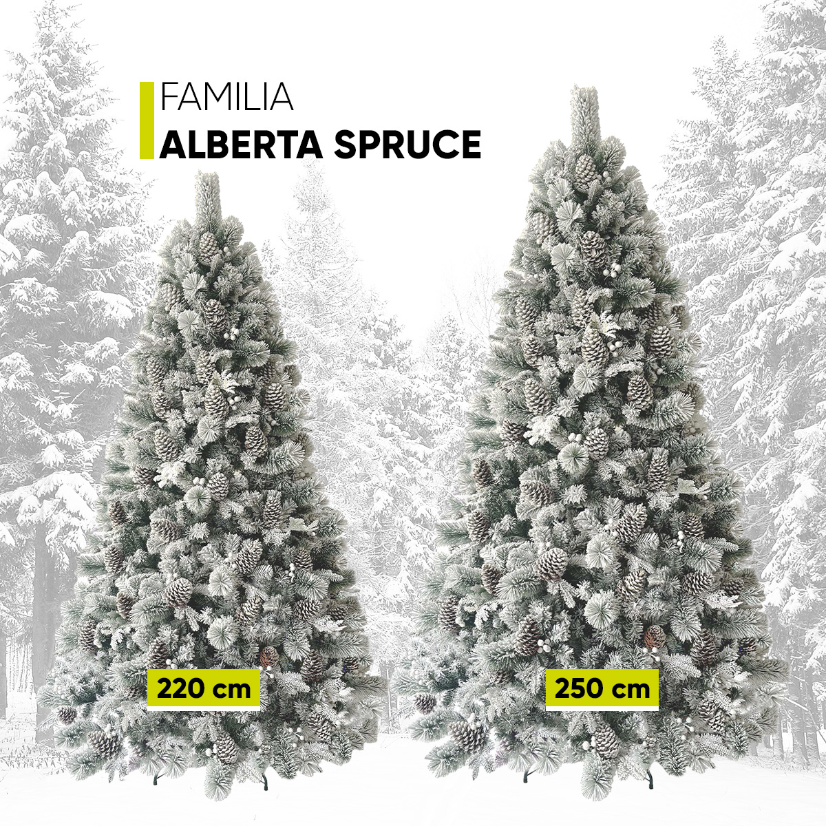 Árbol De Navidad Nevado 2.50m Premium * Piñas Gigantes * Alberta Spruce Artego Maleta De Almacenamiento Christmas Tree Decoración Navideña