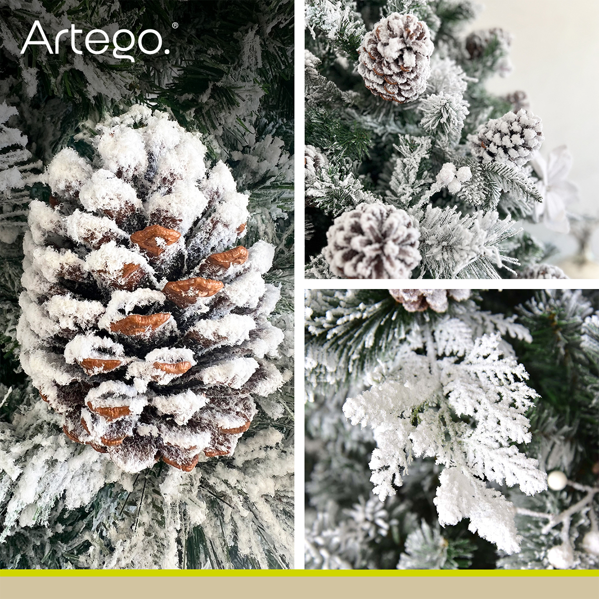 Árbol De Navidad Nevado 2.50m Premium * Piñas Gigantes * Alberta Spruce Artego Maleta De Almacenamiento Christmas Tree Decoración Navideña