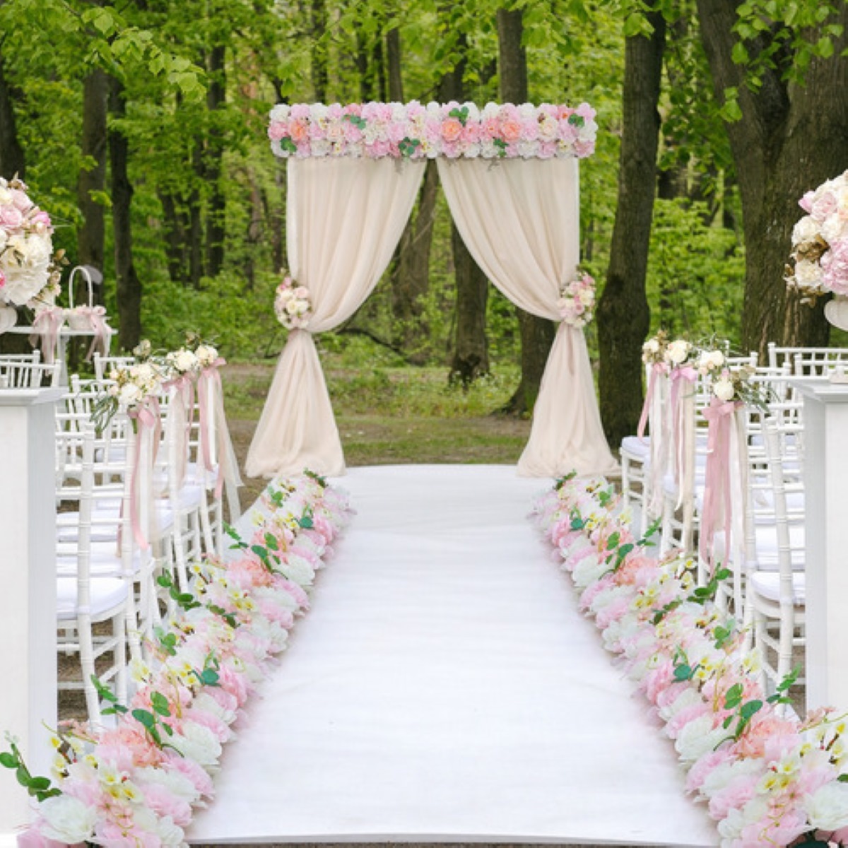 Flores para Centro De Mesa De Comedor De Boda Con Arco 6 pzs, rosa palo
