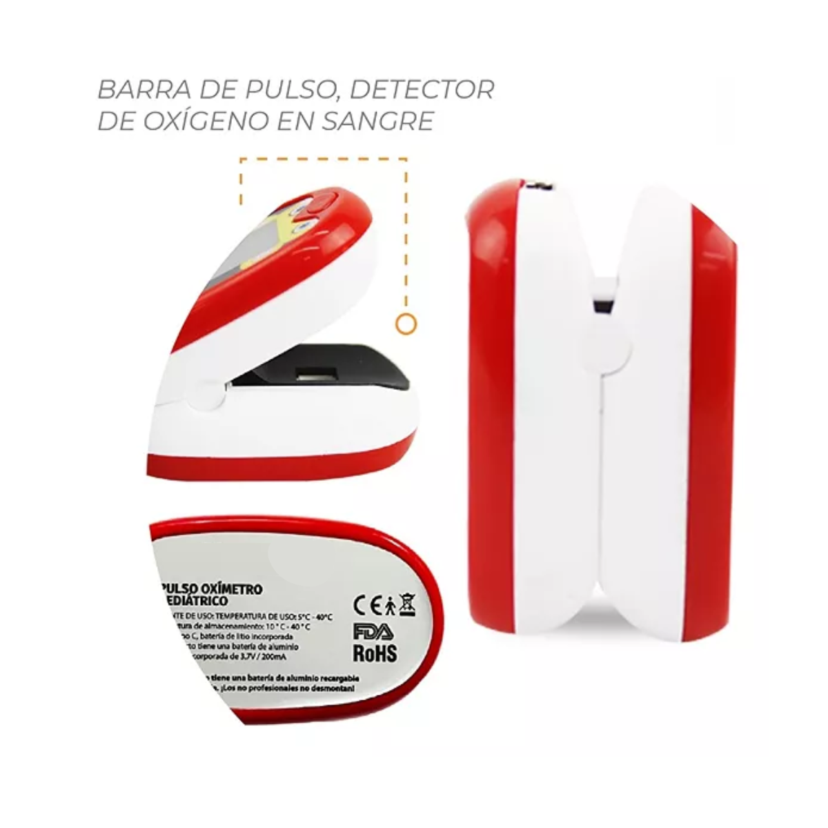 Oxímetro Pediatrico Portatil Digital Recargable HermeD HD400