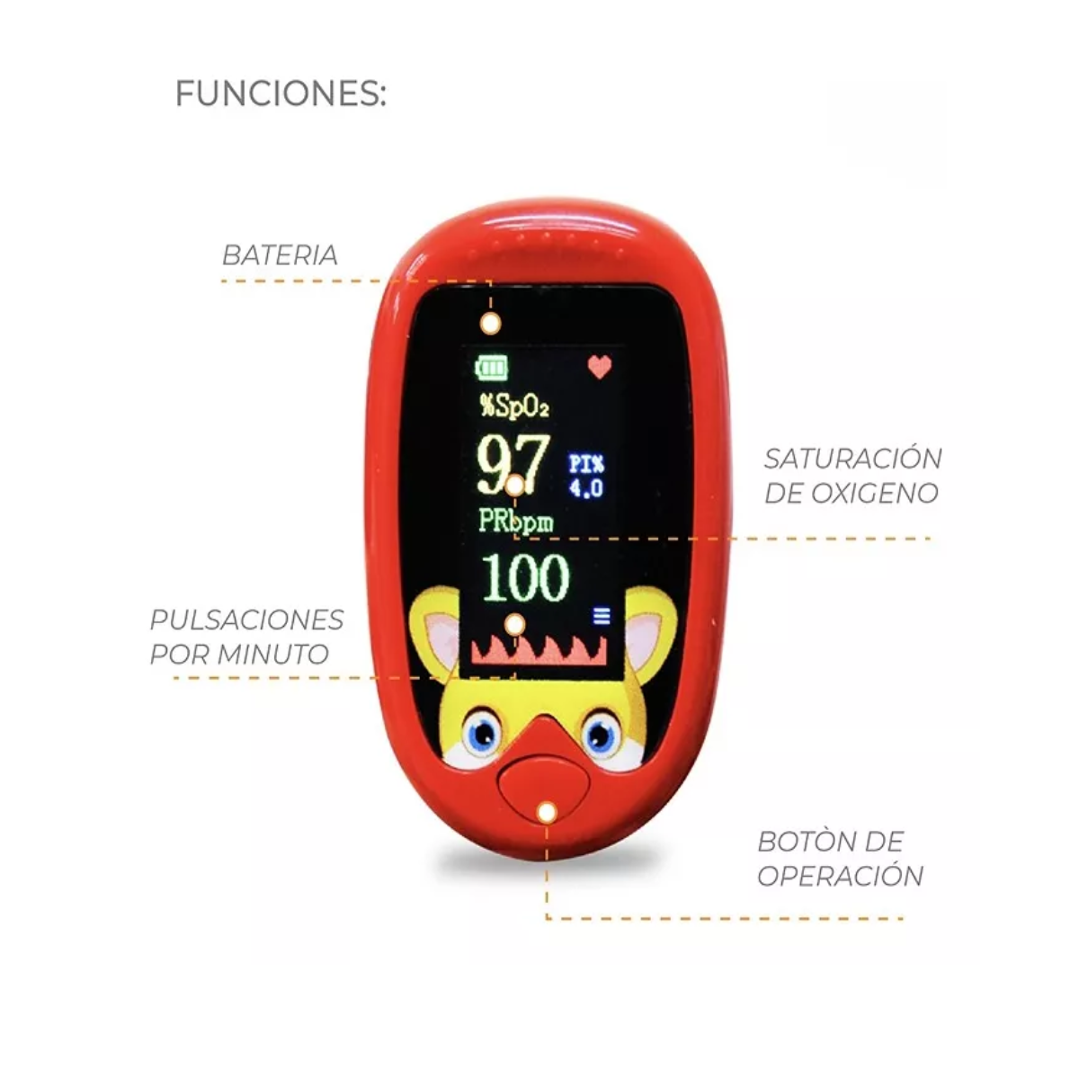 Oxímetro Pediatrico Portatil Digital Recargable HermeD HD400