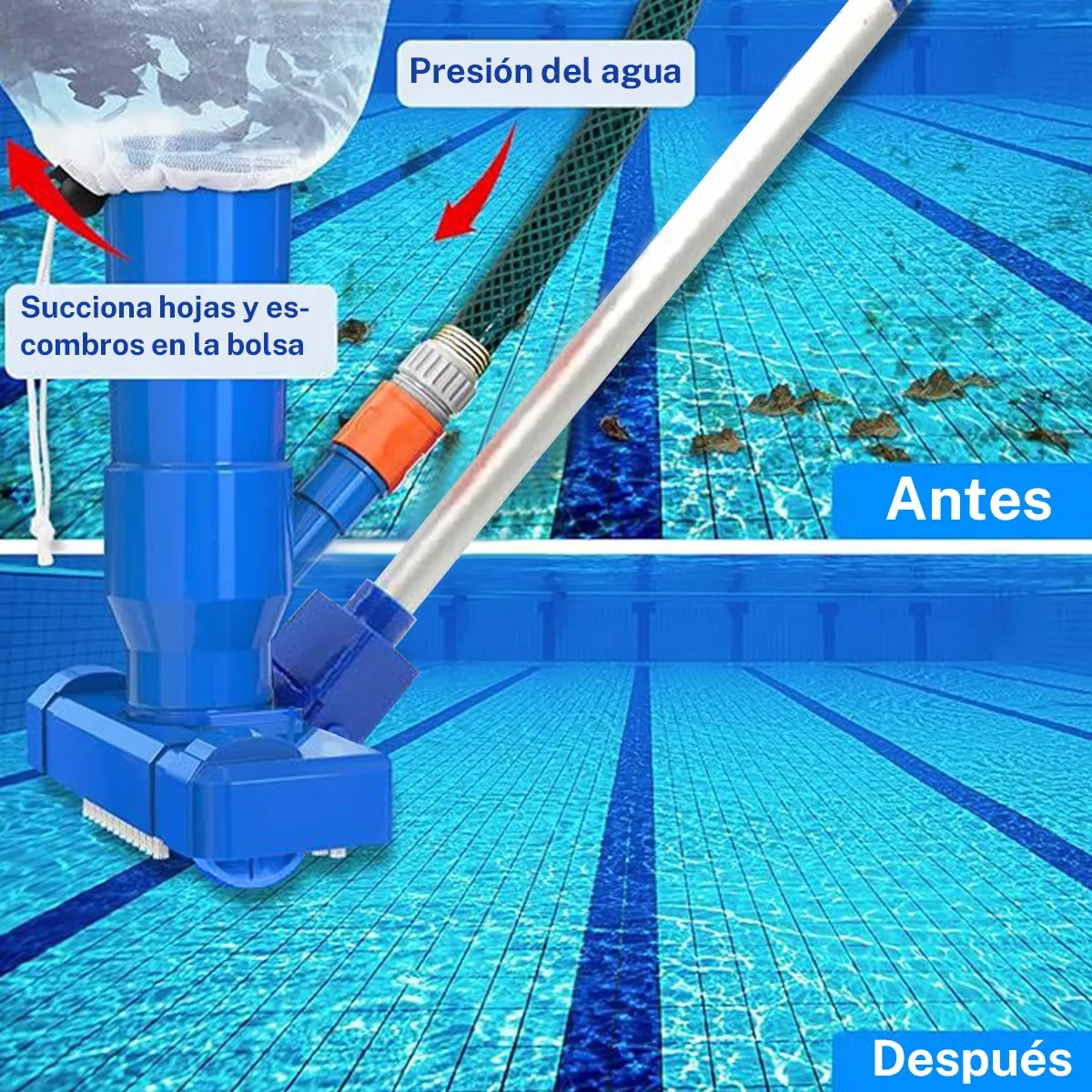 Aspirador Con Cepillo Para Piscinas Inflables