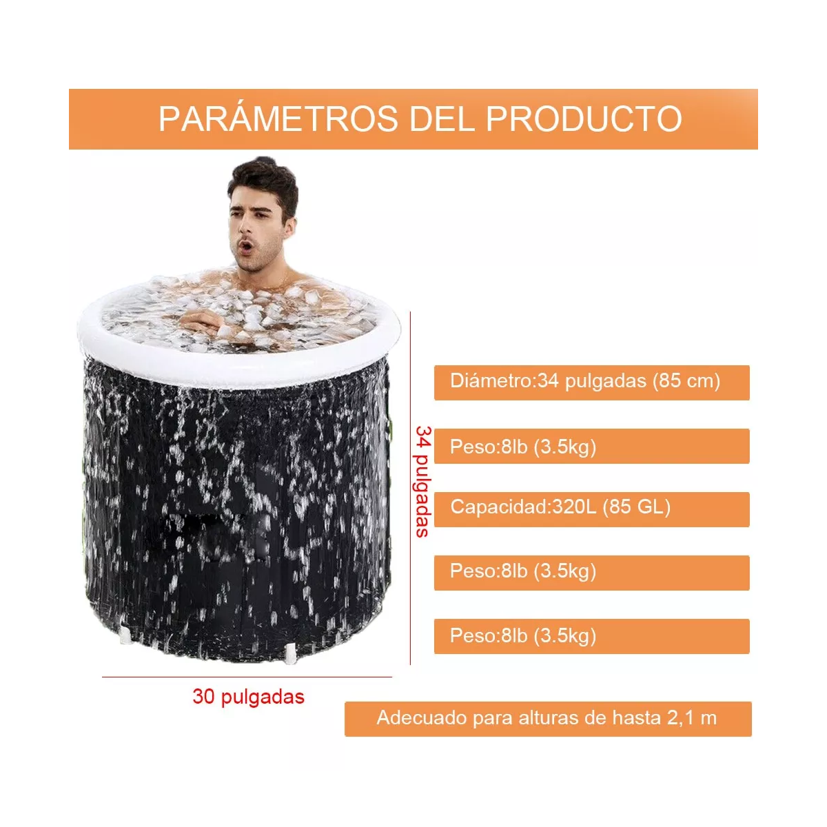 Crioterapia De Tina Inflable Portátil Al Aire Libre Bañera