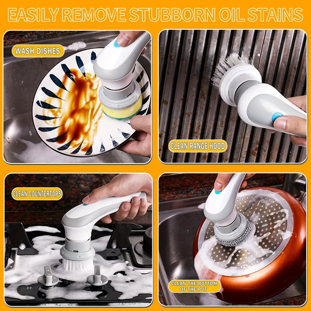 Cepillo De Limpieza Eléctrico Recargable Para Baño Y Cocina