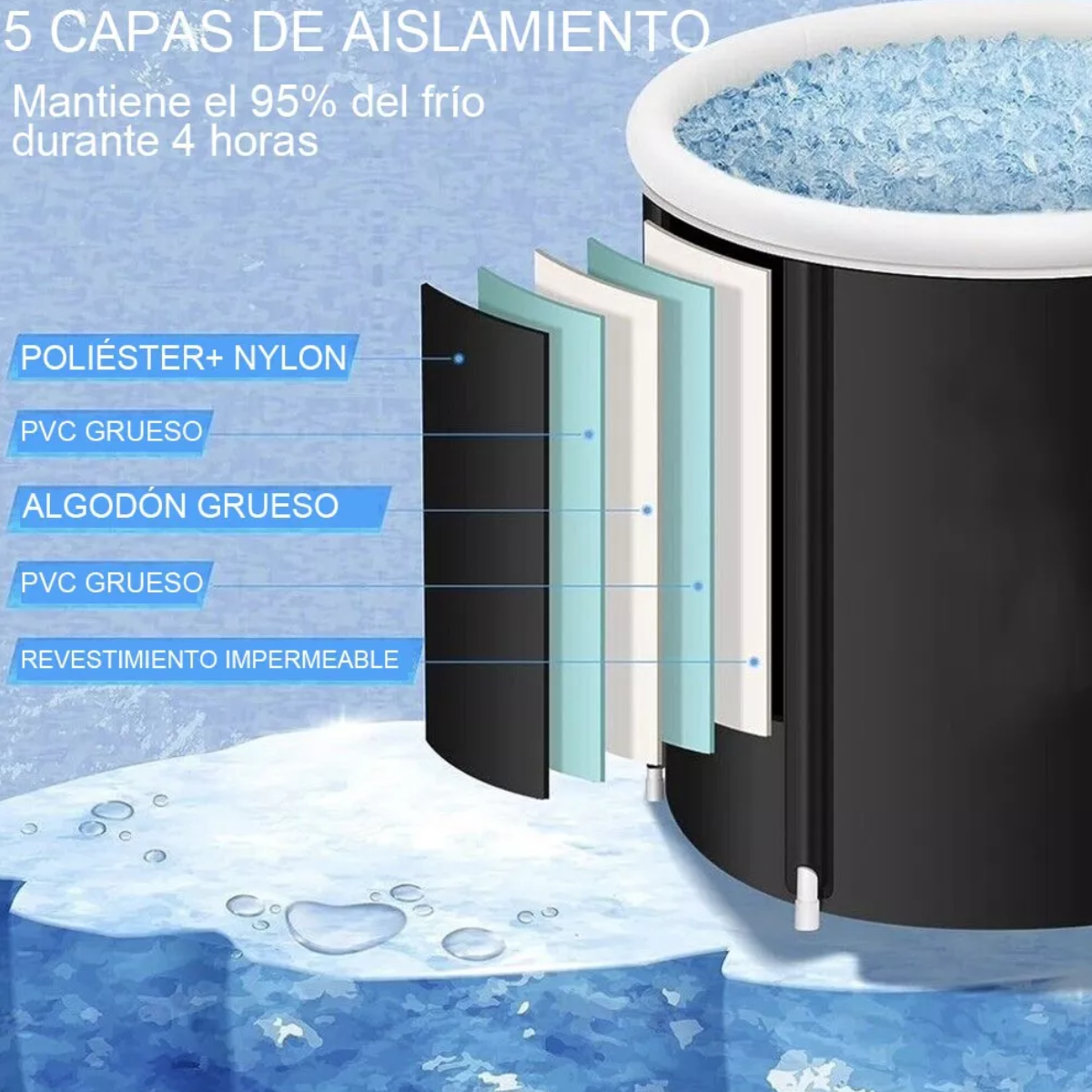 Crioterapia De Tina Inflable Portátil Al Aire Libre Bañera