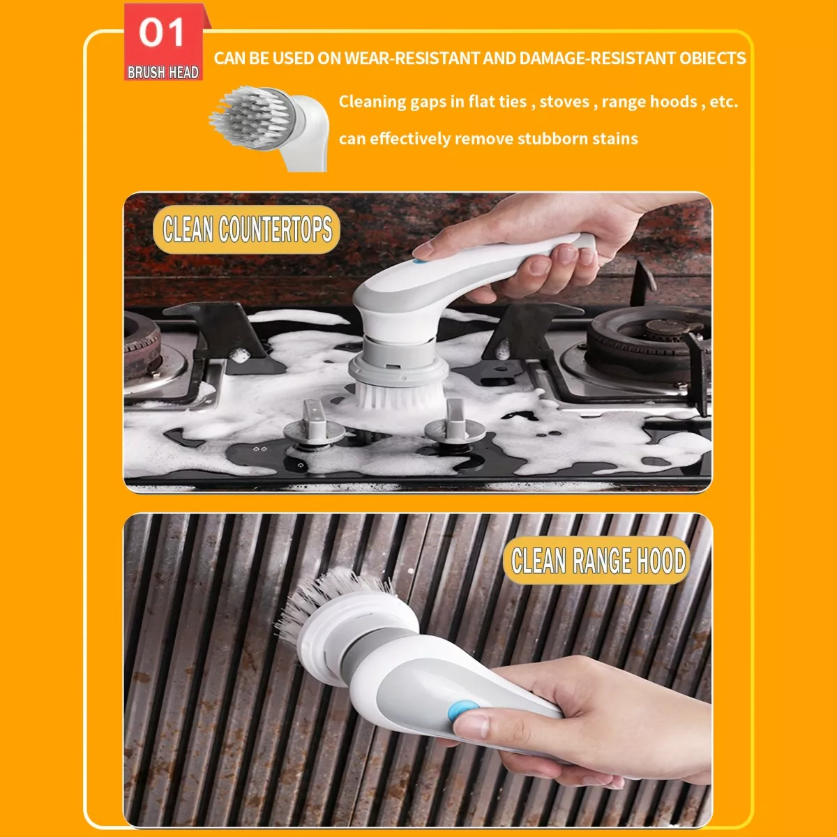 Cepillo De Limpieza Eléctrico Recargable Para Baño Y Cocina