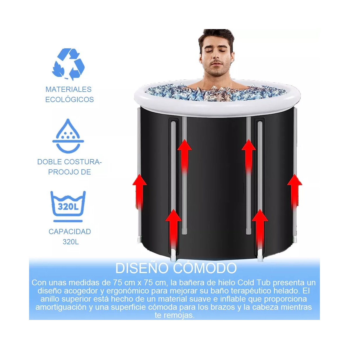 Crioterapia De Tina Inflable Portátil Al Aire Libre Bañera