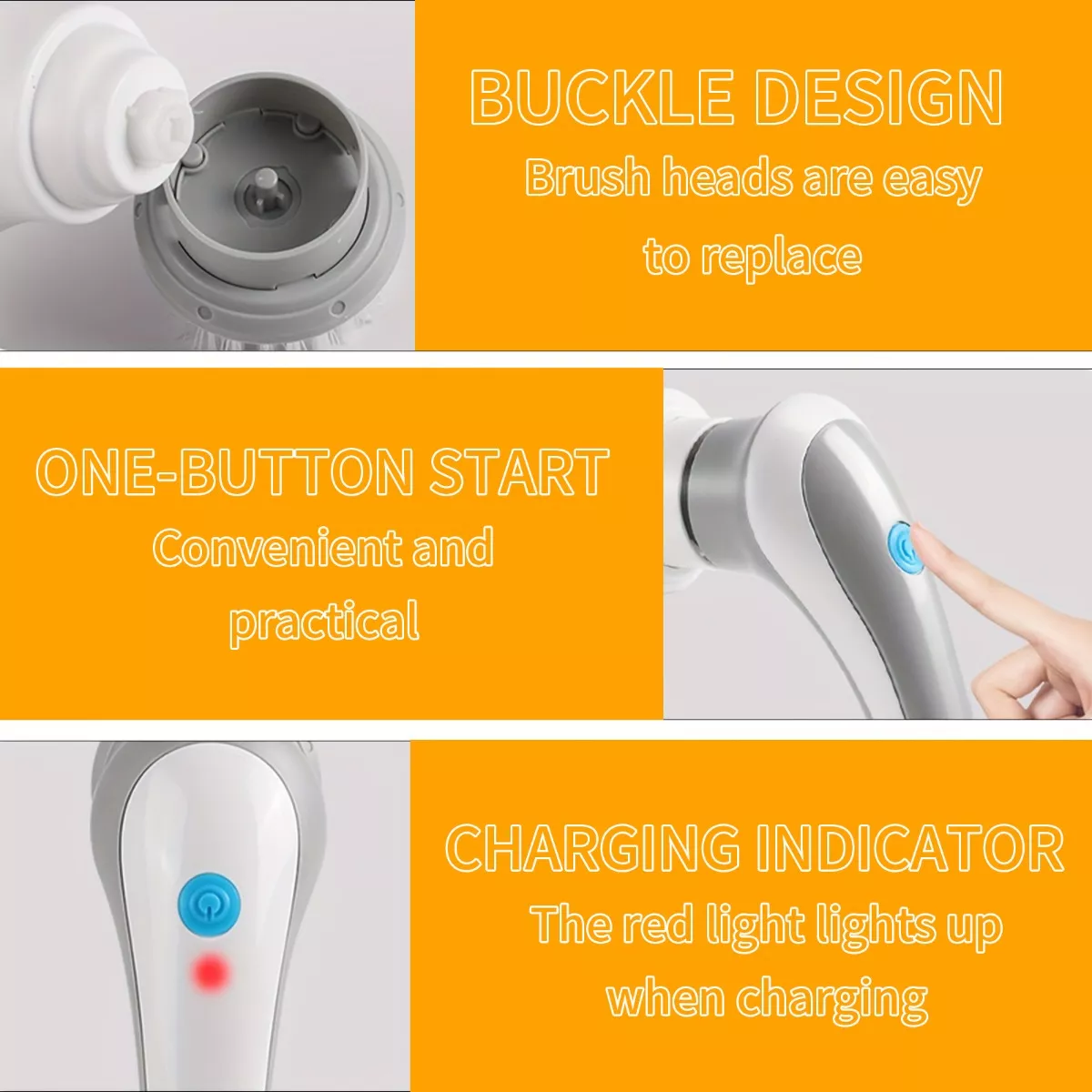 Cepillo De Limpieza Eléctrico Recargable Para Baño Y Cocina