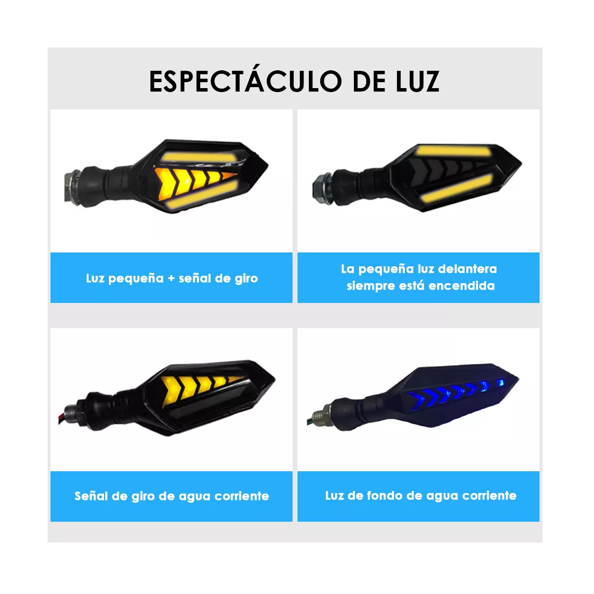 4pcs Luces Led Direccionales Para Motocicleta Amarillo