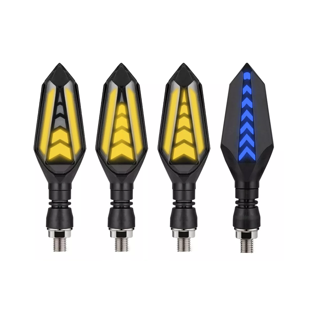 4pcs Luces Led Direccionales Para Motocicleta Amarillo