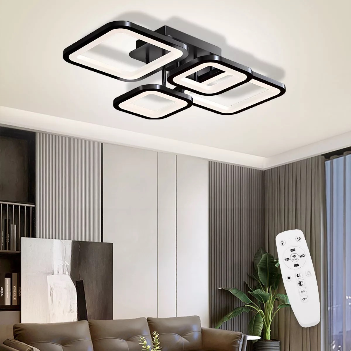 Lampara Moderna Techo Brillo Ajustable Control Remoto