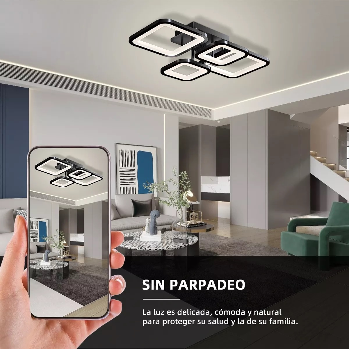 Lampara Moderna Techo Brillo Ajustable Control Remoto