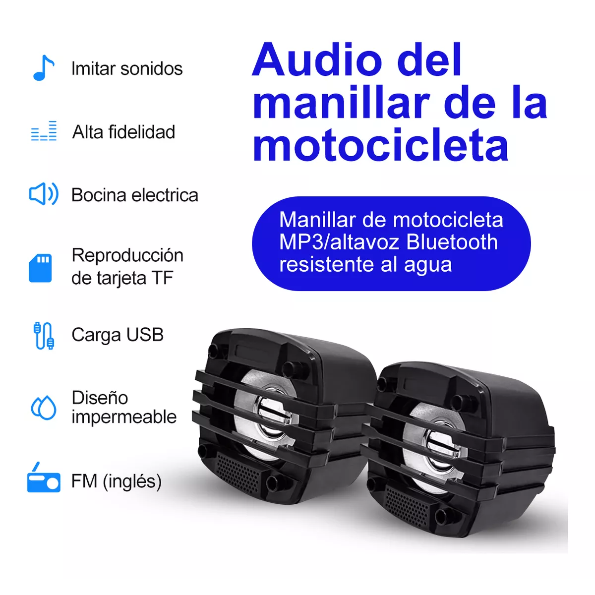 Bocinas Moto Bluetooth Amplificador Bluetooth Carga Universa