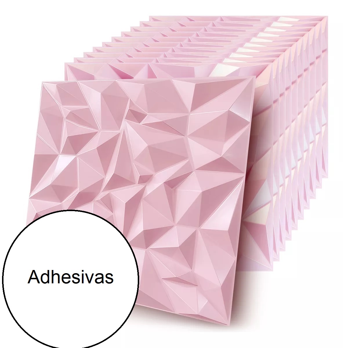 Panel Decorativo 3d De Pvc Rosa Para Pared, 50 X 50 Cm 12pcs