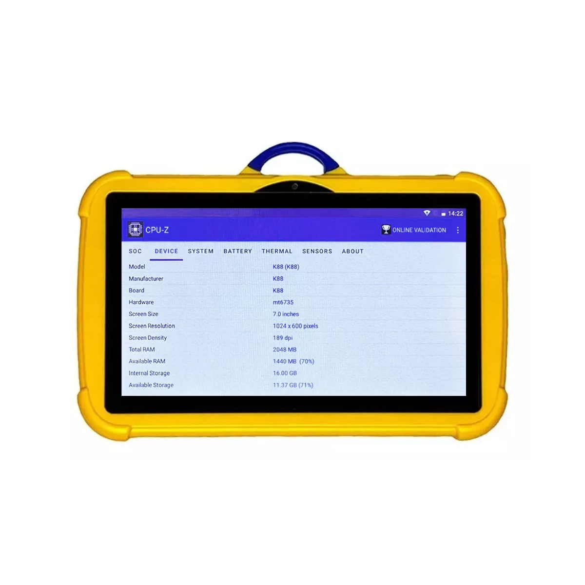 Tablet F808 7" 16GB amarilla 2GB de memoria RAM y 2GB de memoria RAM