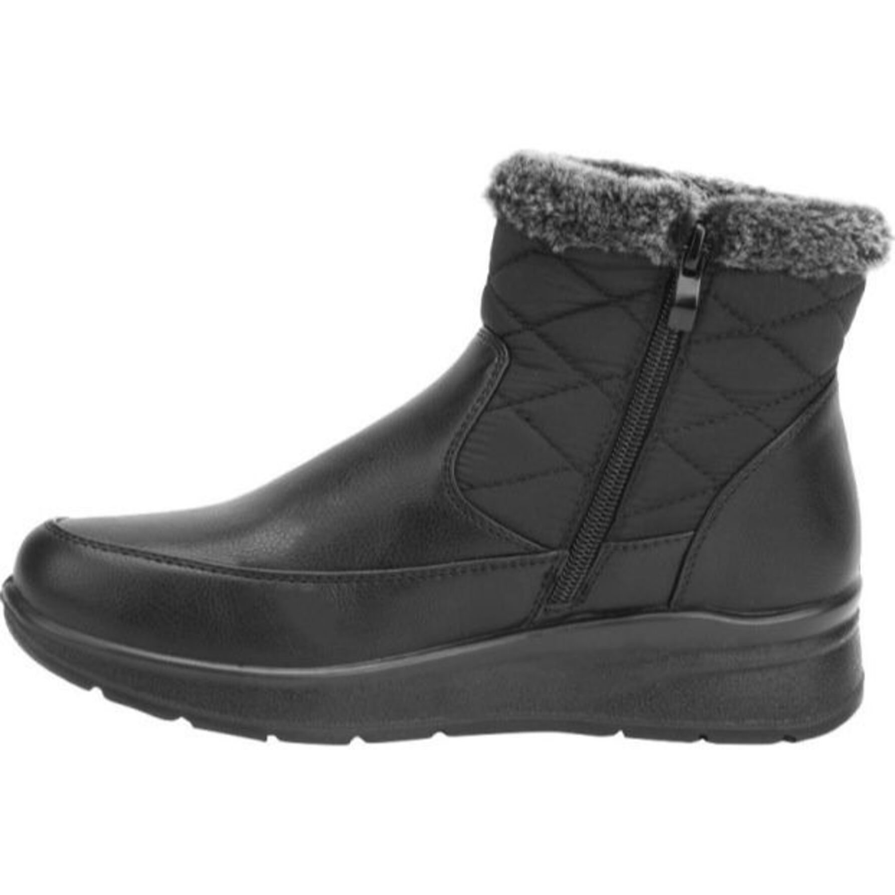 Bota para mujer, tipo confort, con forro de peluche, color negro, marca Shosh 1103855