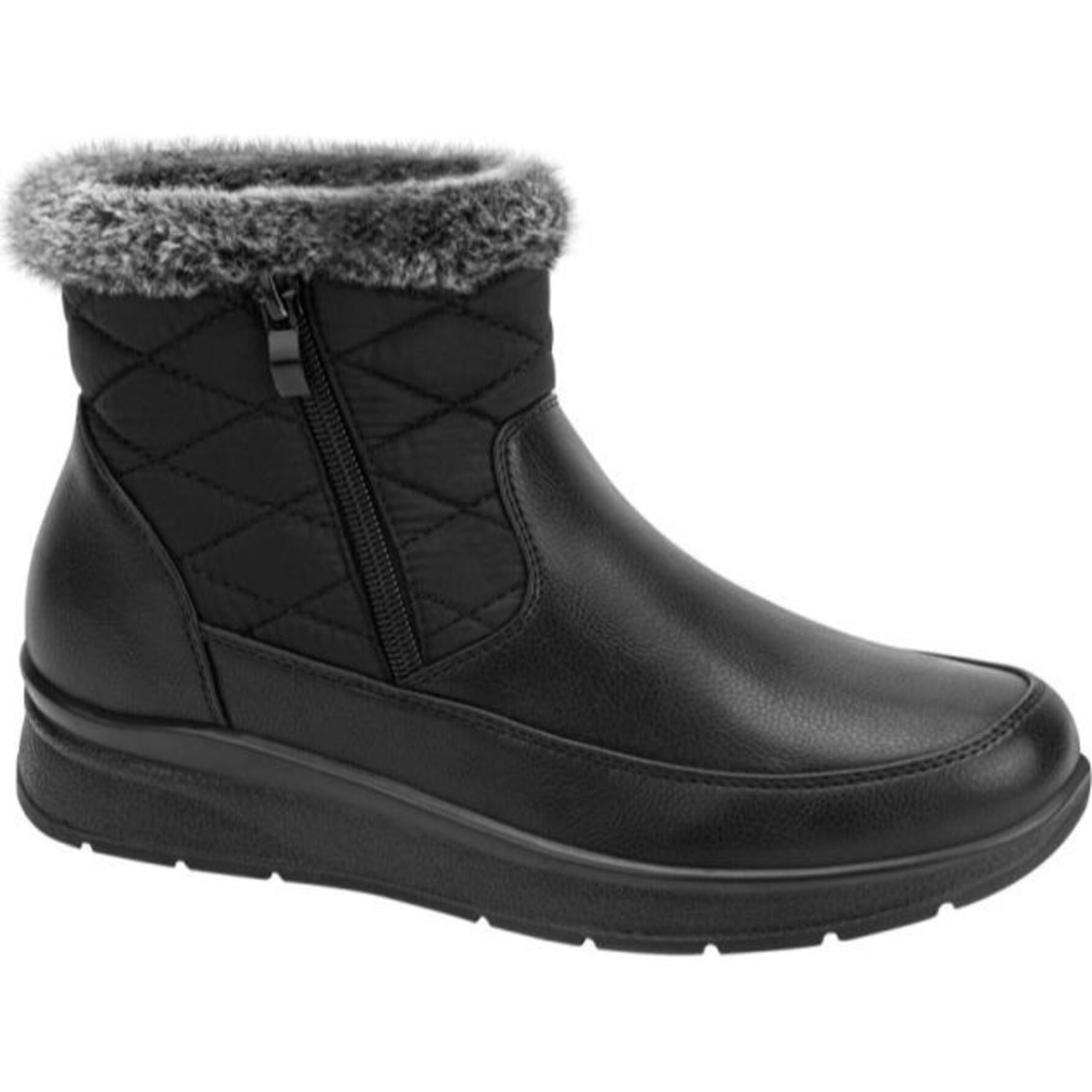 Bota para mujer, tipo confort, con forro de peluche, color negro, marca Shosh 1103855