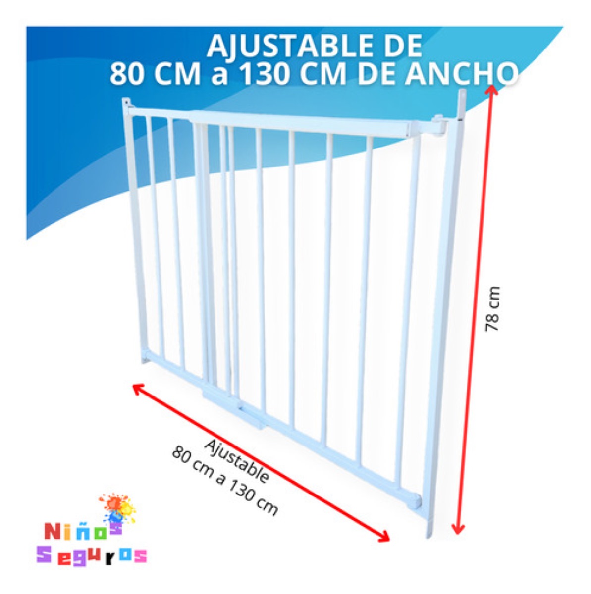 Puerta Reja Seguridad Bebes Escaleras Mascotas Expandible Bb blanco