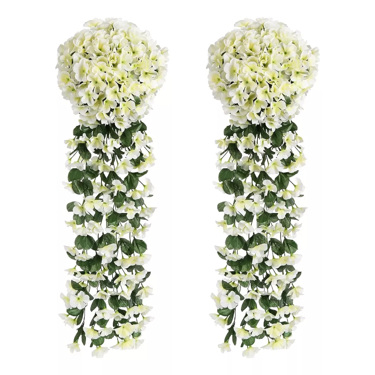 Flores Colgantes Flor Violeta Artificial Pared Blanco 2pcs