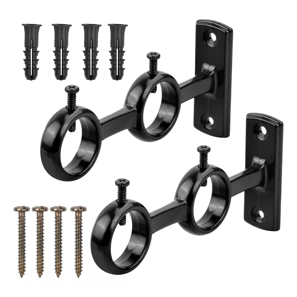 Soporte 2 Cortinero Doble Para Techos/pared Ajustable Gancho