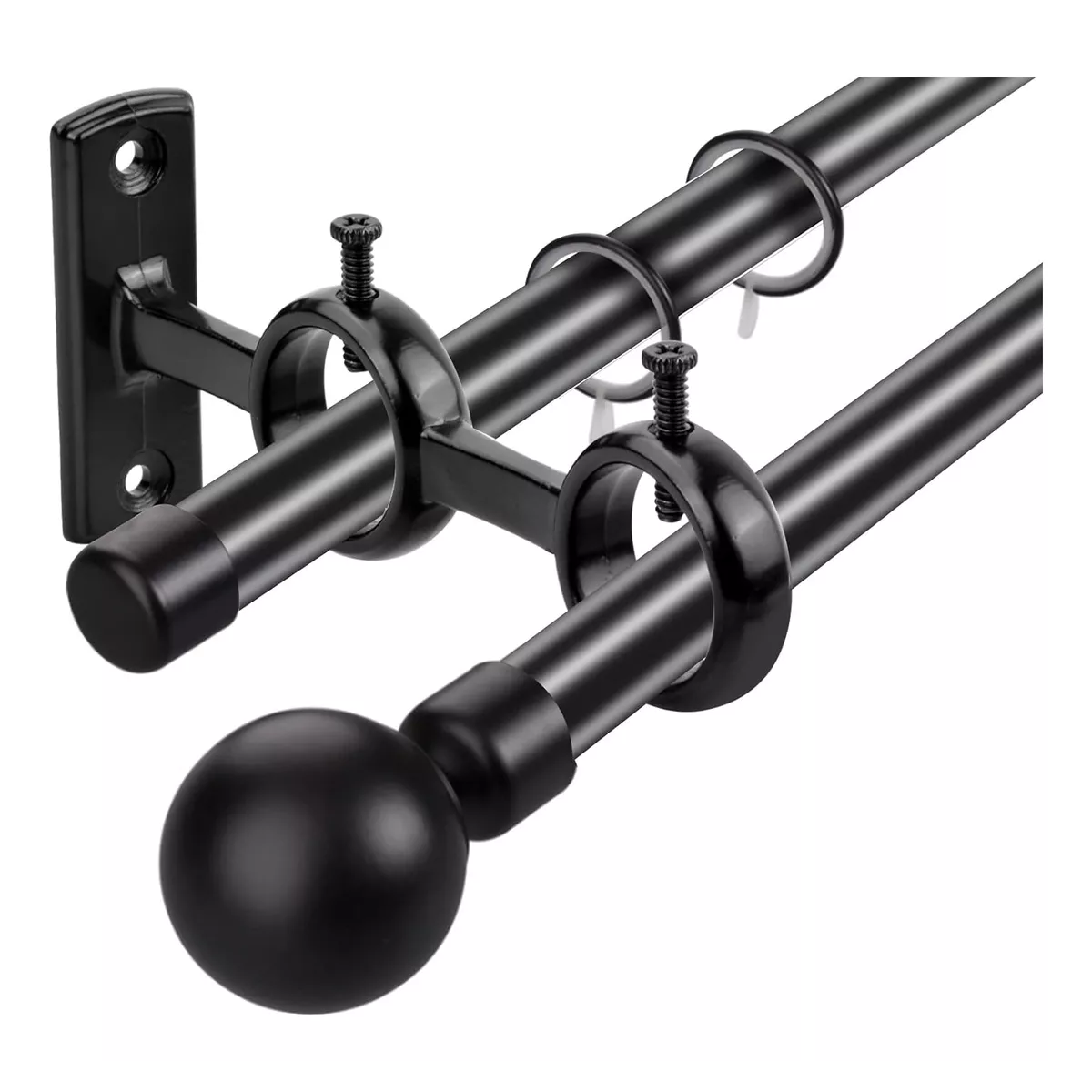Soporte 2 Cortinero Doble Para Techos/pared Ajustable Gancho