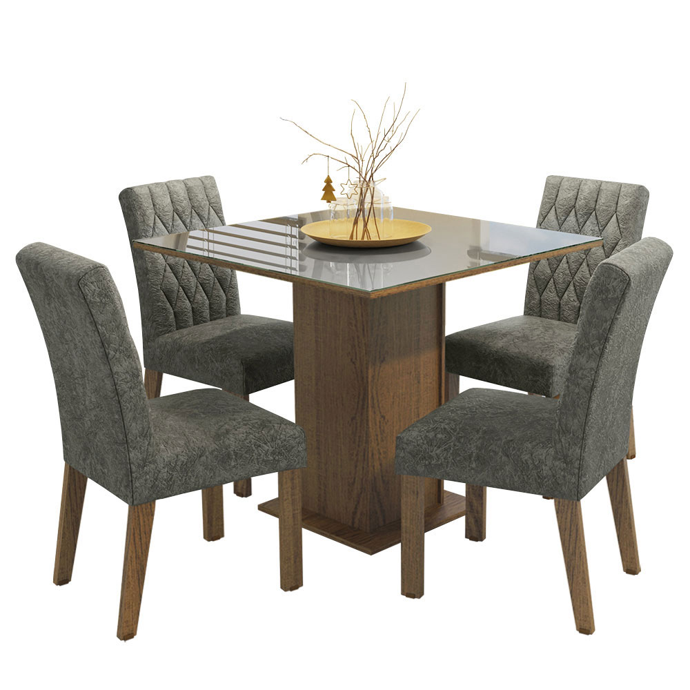 Juego de Comedor con Mesa y 4 Sillas Madesa Anaju MGP