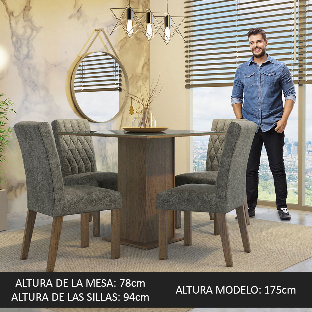 Juego de Comedor con Mesa y 4 Sillas Madesa Anaju MGP