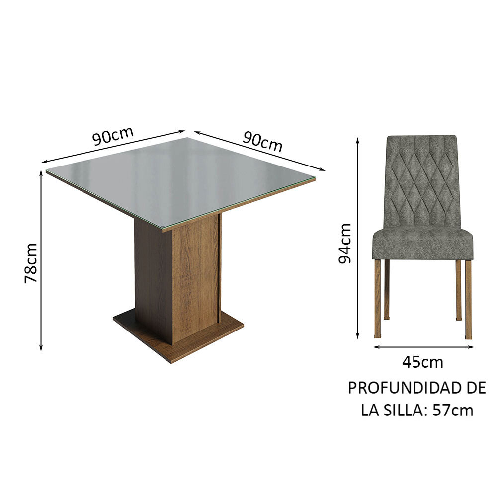 Juego de Comedor con Mesa y 4 Sillas Madesa Anaju MGP