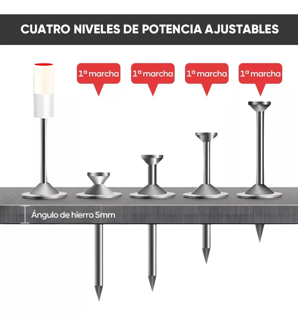 Pistola Fijación Remaches Pared Clavos Caja Kit Y 50 Clavos