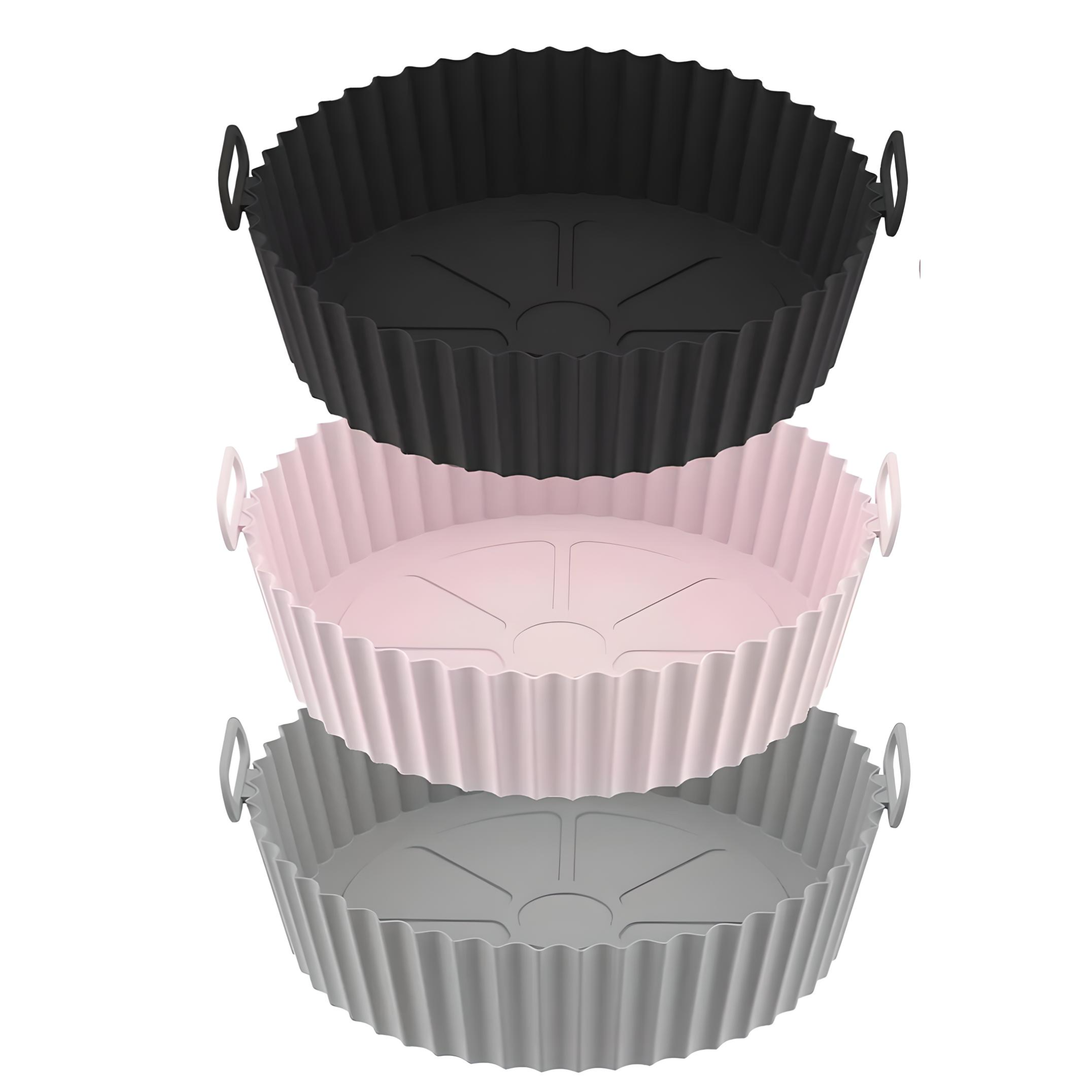 Molde Silicon Freidora Aire Circular Reutilizable 3 Piezas
