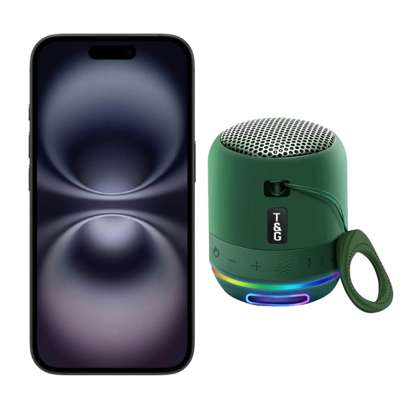 iPhone 16 256GB Negro E-SIM Desbloqueado + Mini Bocina