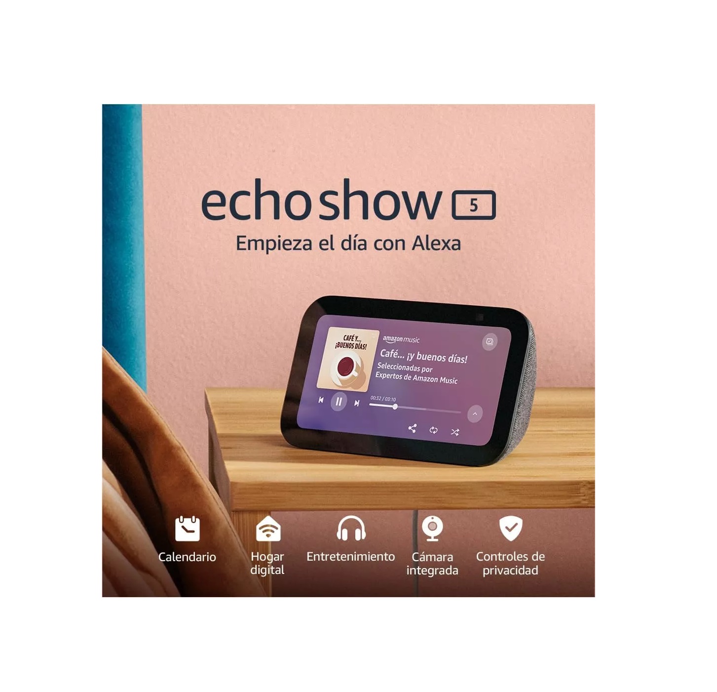 Asistente Virtual Amazon Alexa Echo Show 5, 3RA Generación Modelo: H97N6S Color Carbon Black  
