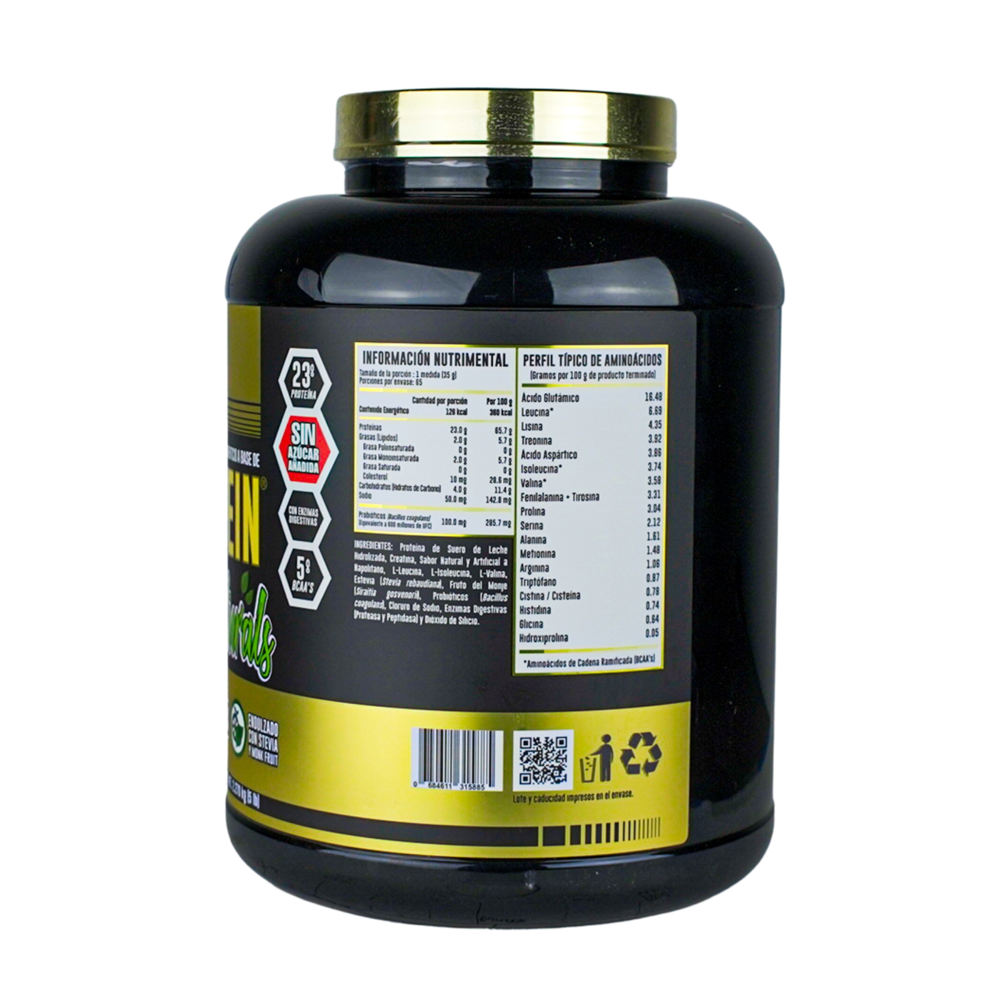 Advance Nutrition Hydrotein Naturals -Fresa Plátano - Proteína de Suero Hidrolizado con Probióticos y BCAAs - Endulzada con Stevia y Monk Fruit | 2.27 kg