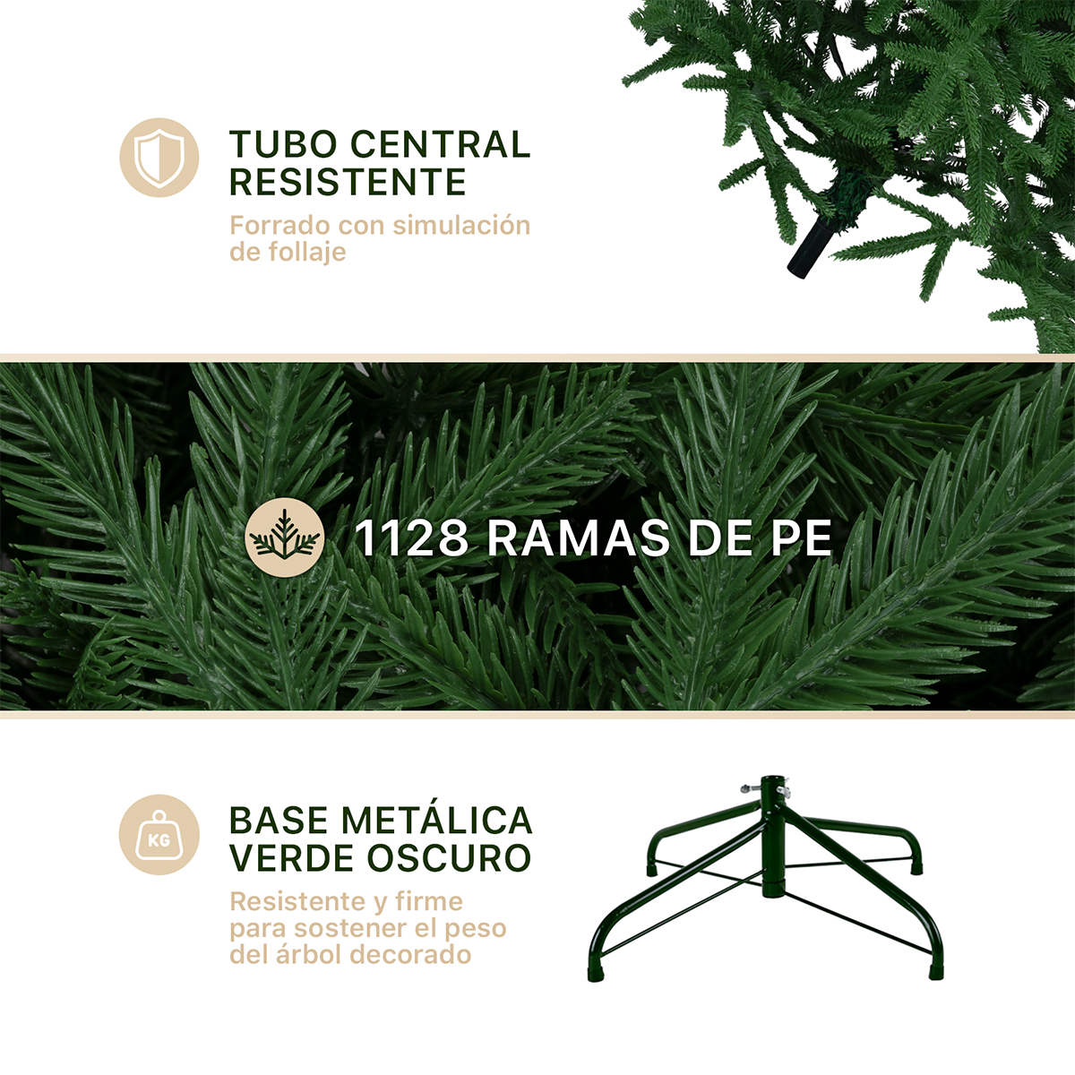 Árbol de Navidad Pino Navideño 2.4m 1128 Ramas - Verde para ESQUIMAL.