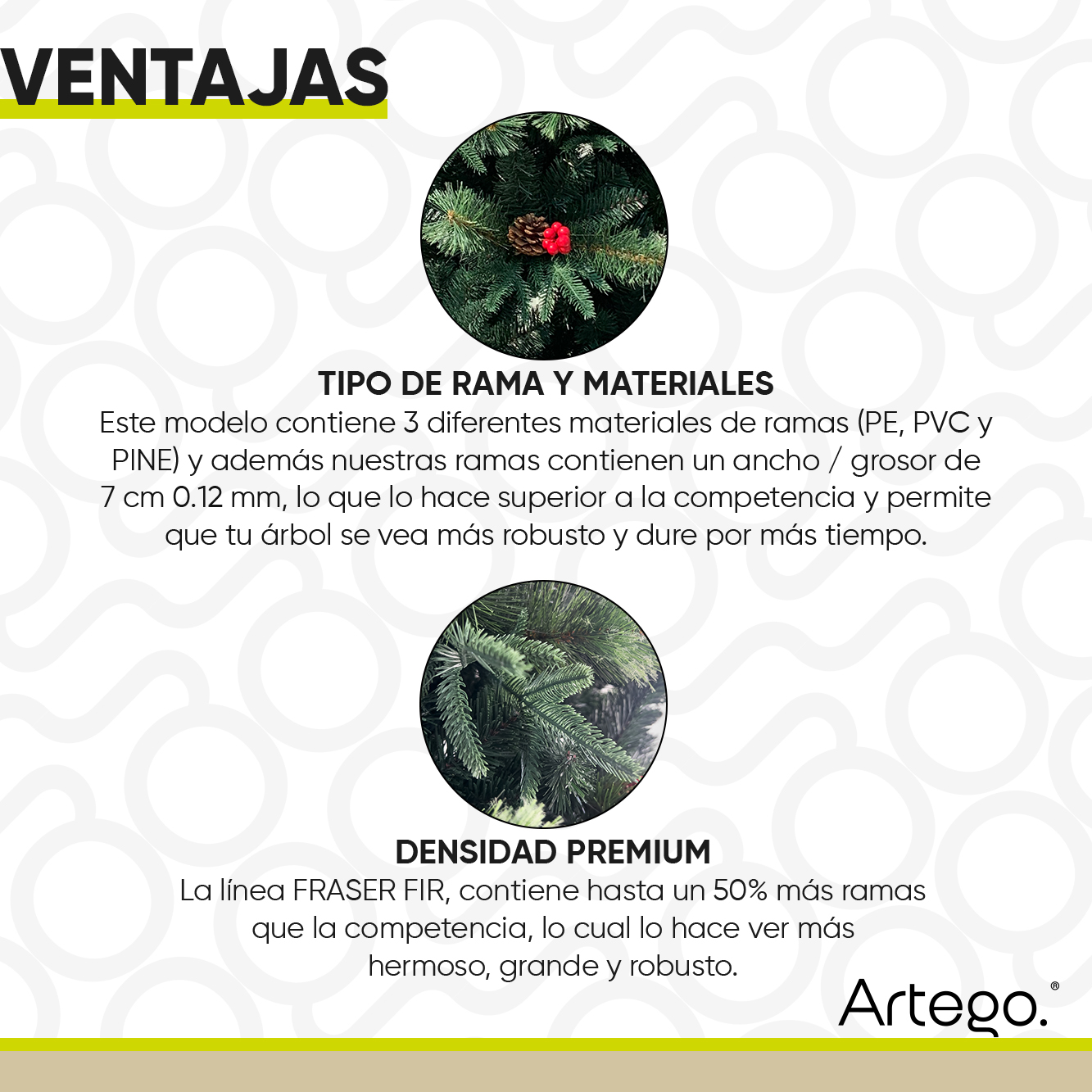 Árbol de Navidad Premium 2.80m Fraser Fir Artego Frondoso con 3100 Ramas Pino Artificial Navideño Maleta