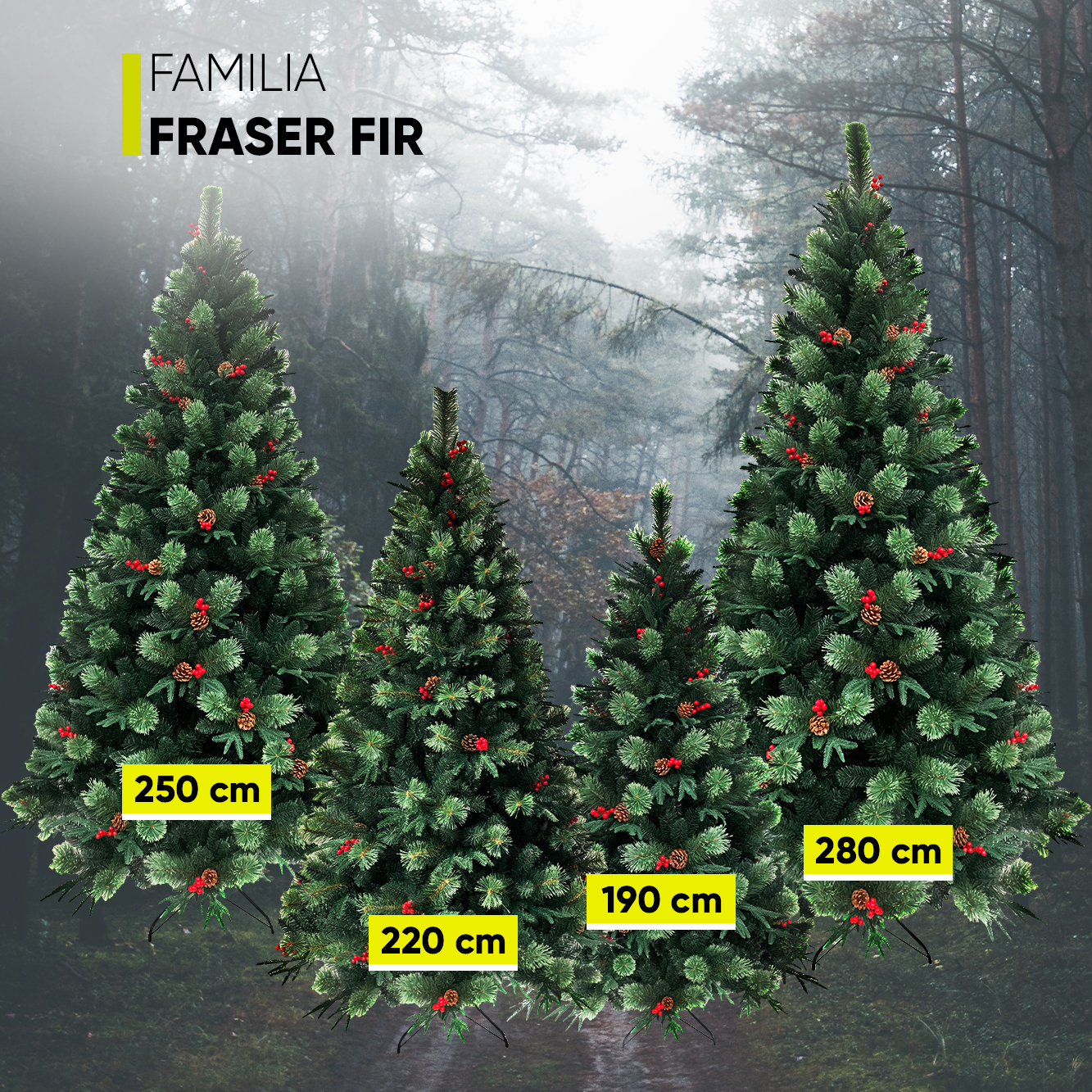 Árbol de Navidad Fraser Fir densidad premium 3 tipos de rama incluye maleta 220cm Artego
