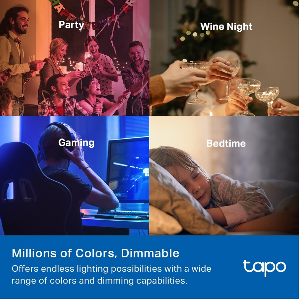 Kit 2 Focos Inteligente Tp-link Tapo L535E LED RGB Multicolor WiFi APP
