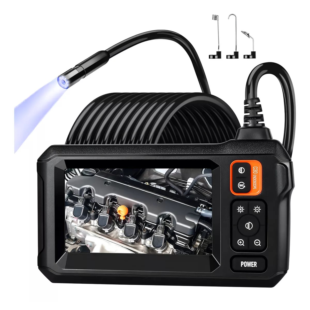 Endoscopio industrial con cámara automotriz de 8mm 1080p 5m