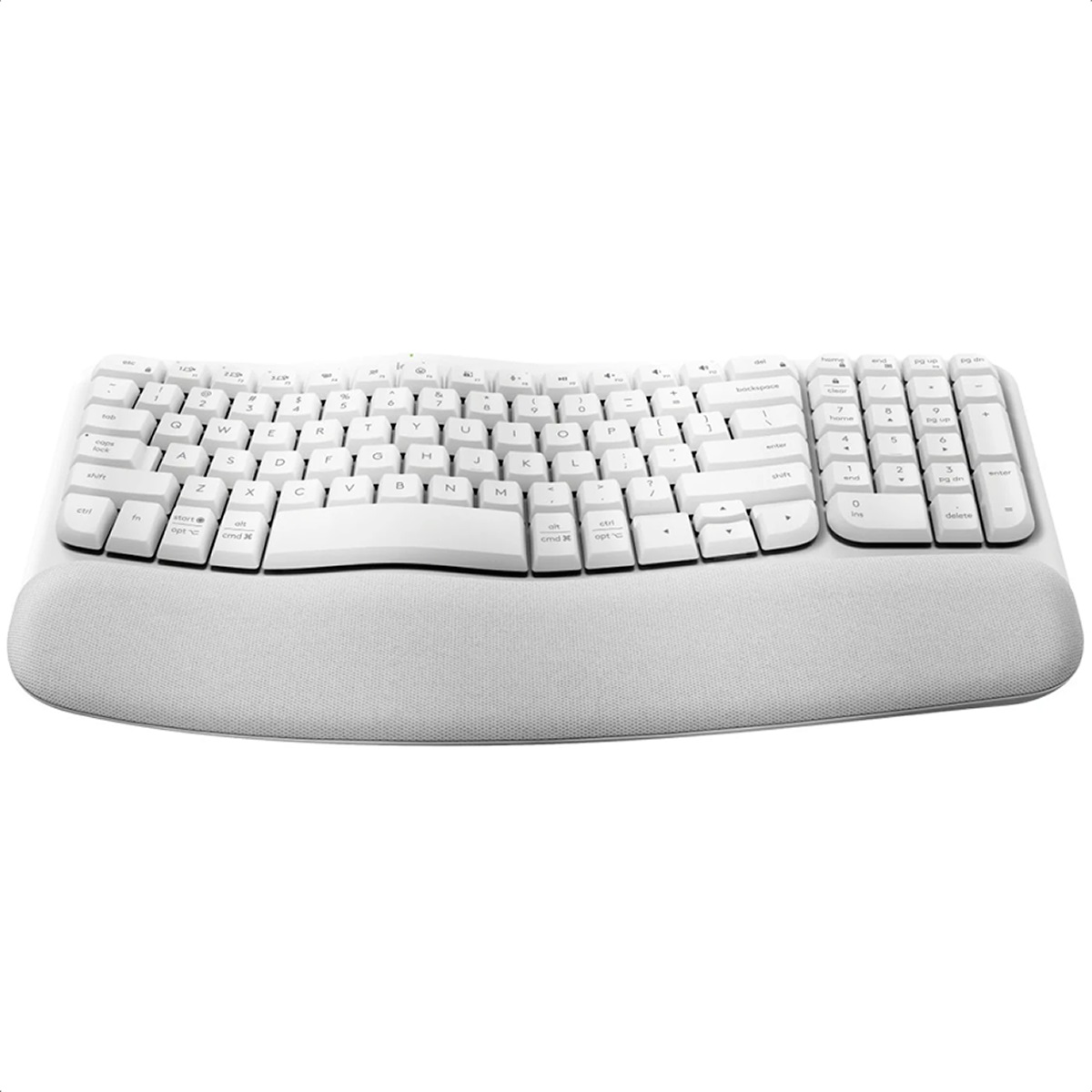 Teclado Logitech Wave Keys Inalambrico USB Y Bluetooth Con Reposamuñecas Blanco 920-012279