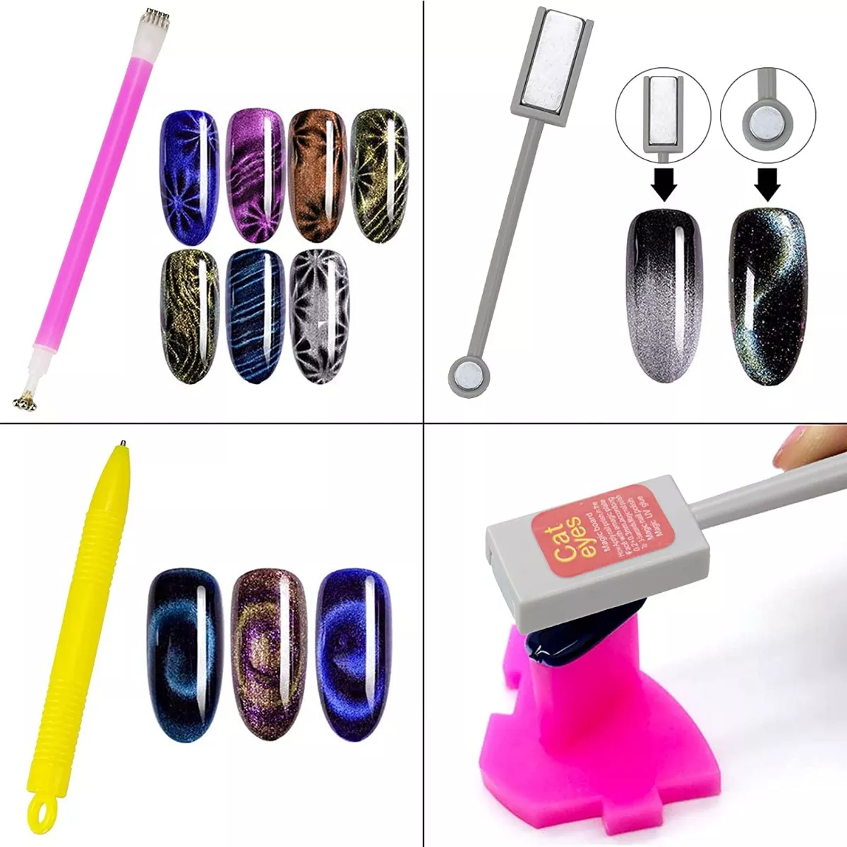 8pcs Iman Ojo De Gato De Uñas Art Set Manicura Pedicure Gel