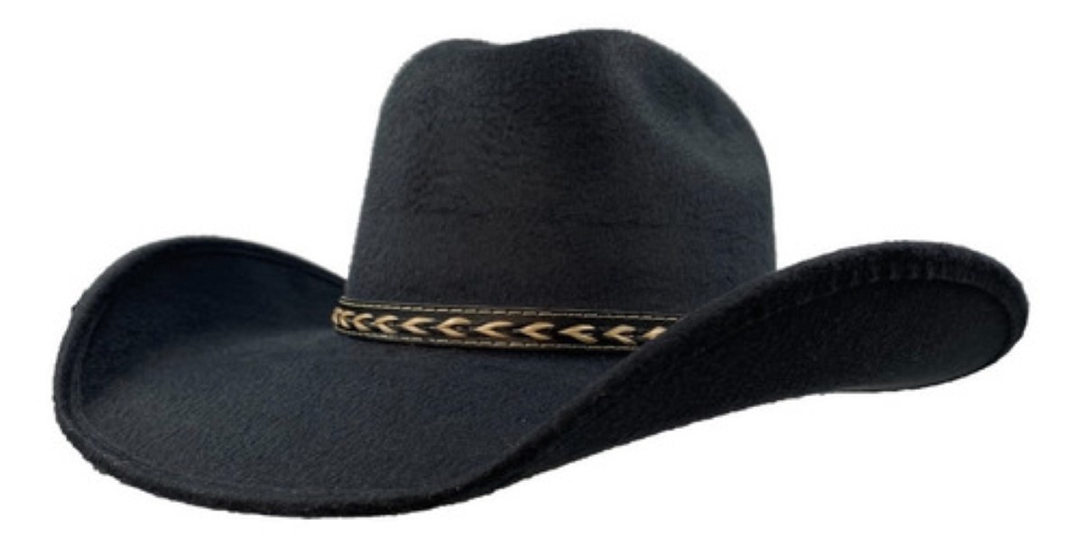 Sombrero Vaquero Moda Texana 100% Lana Unisex Horma Elegante negro TALLA L