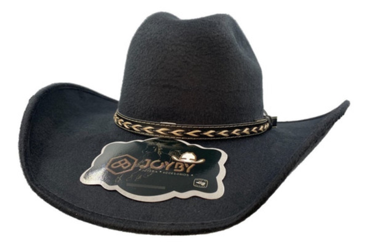 Sombrero Vaquero Moda Texana 100% Lana Unisex Horma Elegante negro TALLA L