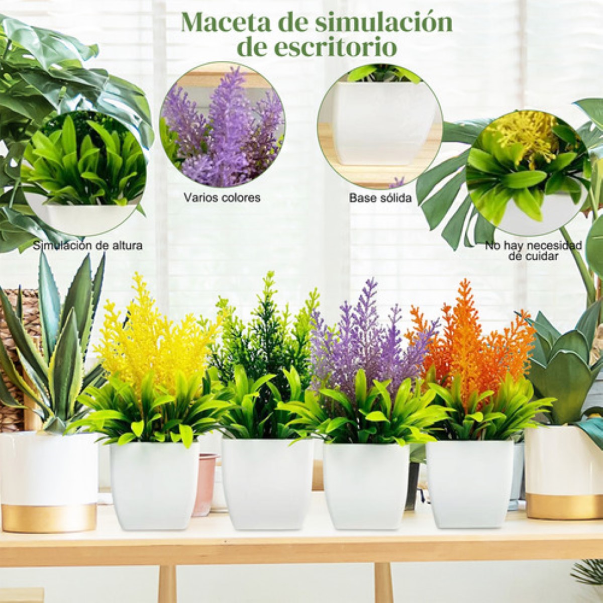 Plantas Artificiales Decorativas Macetas,flores Artificiales3