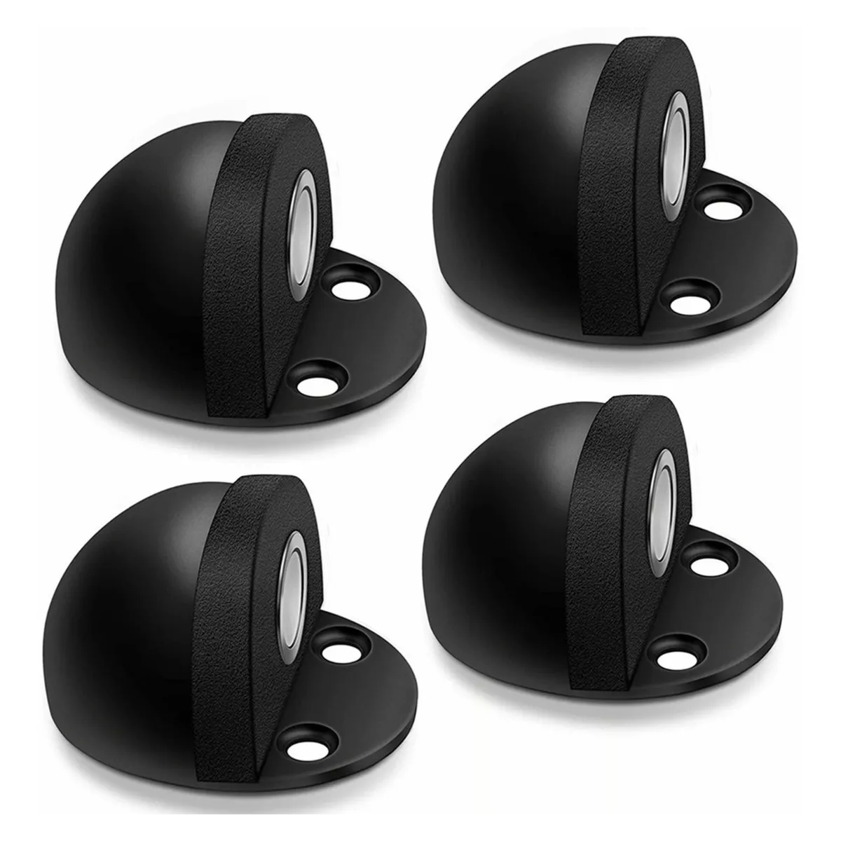 Protector De Pared 4 Topes Magnéticos Con Imán P/ Puerta Negro