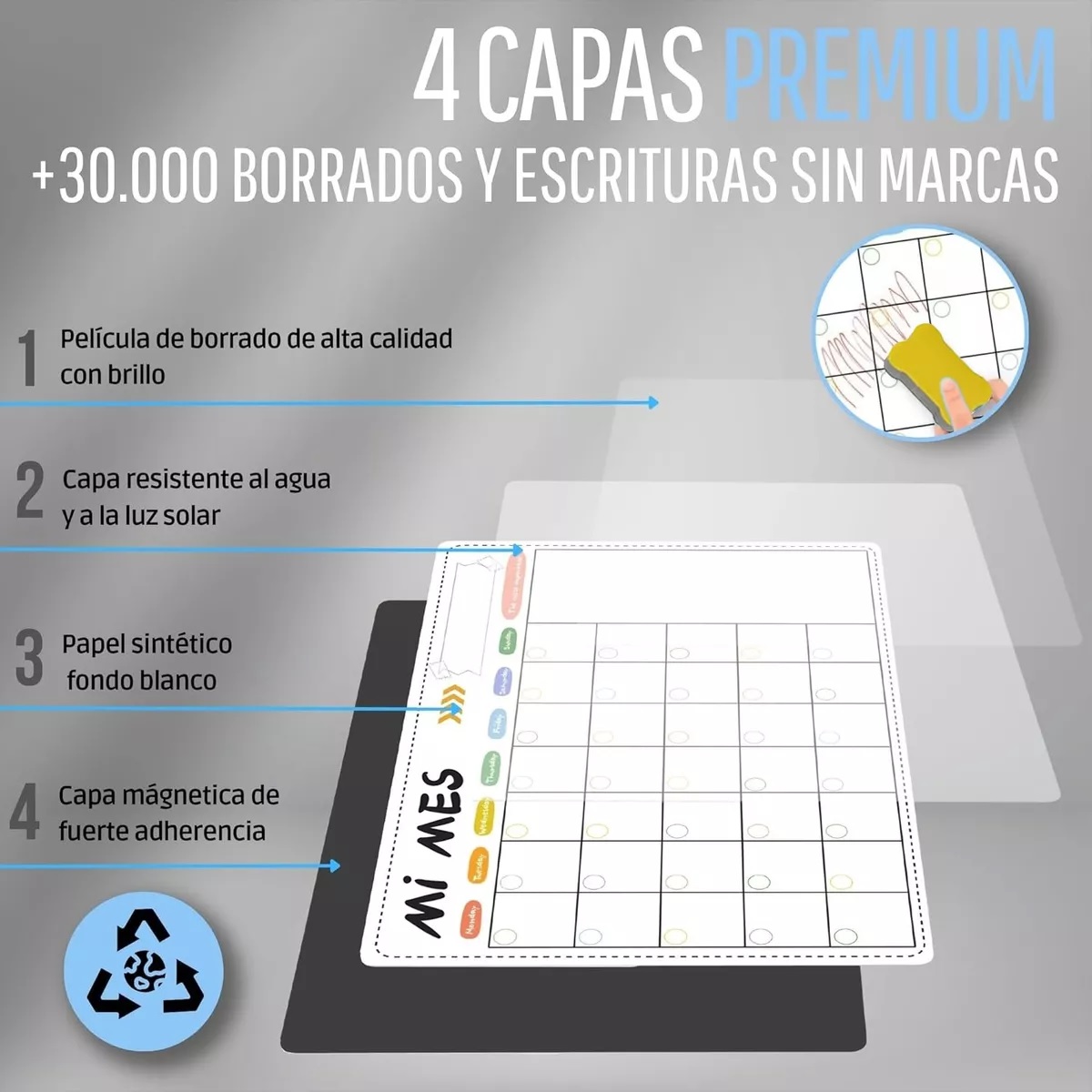 Planificación Semanal De Calendario Pizarra Blanca Magnética