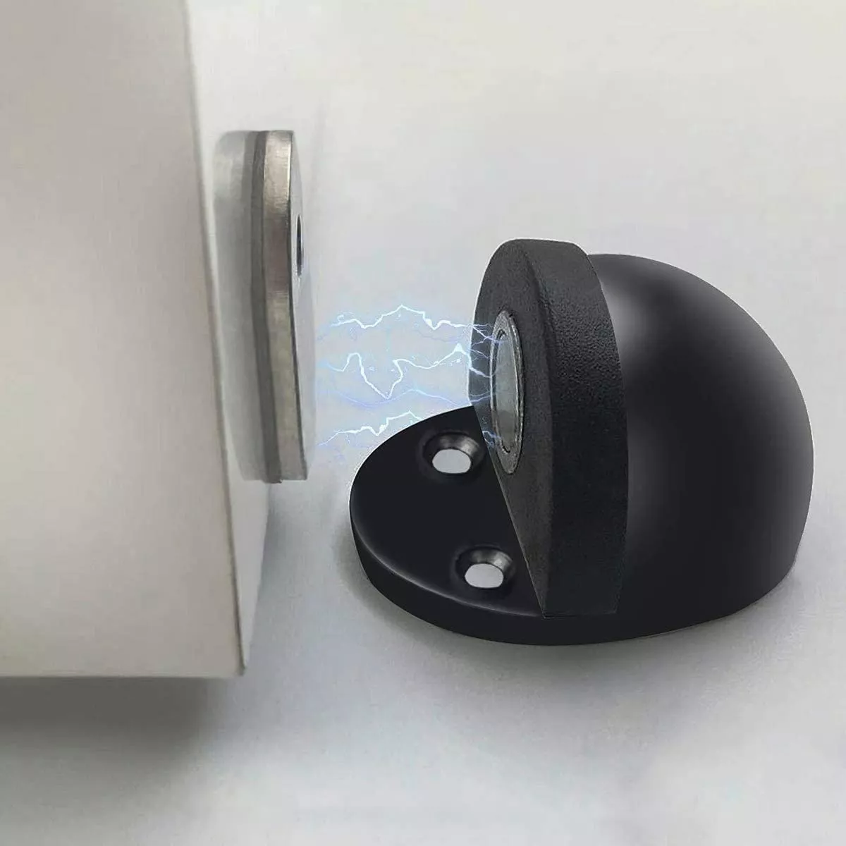 Protector De Pared 4 Topes Magnéticos Con Imán P/ Puerta Negro