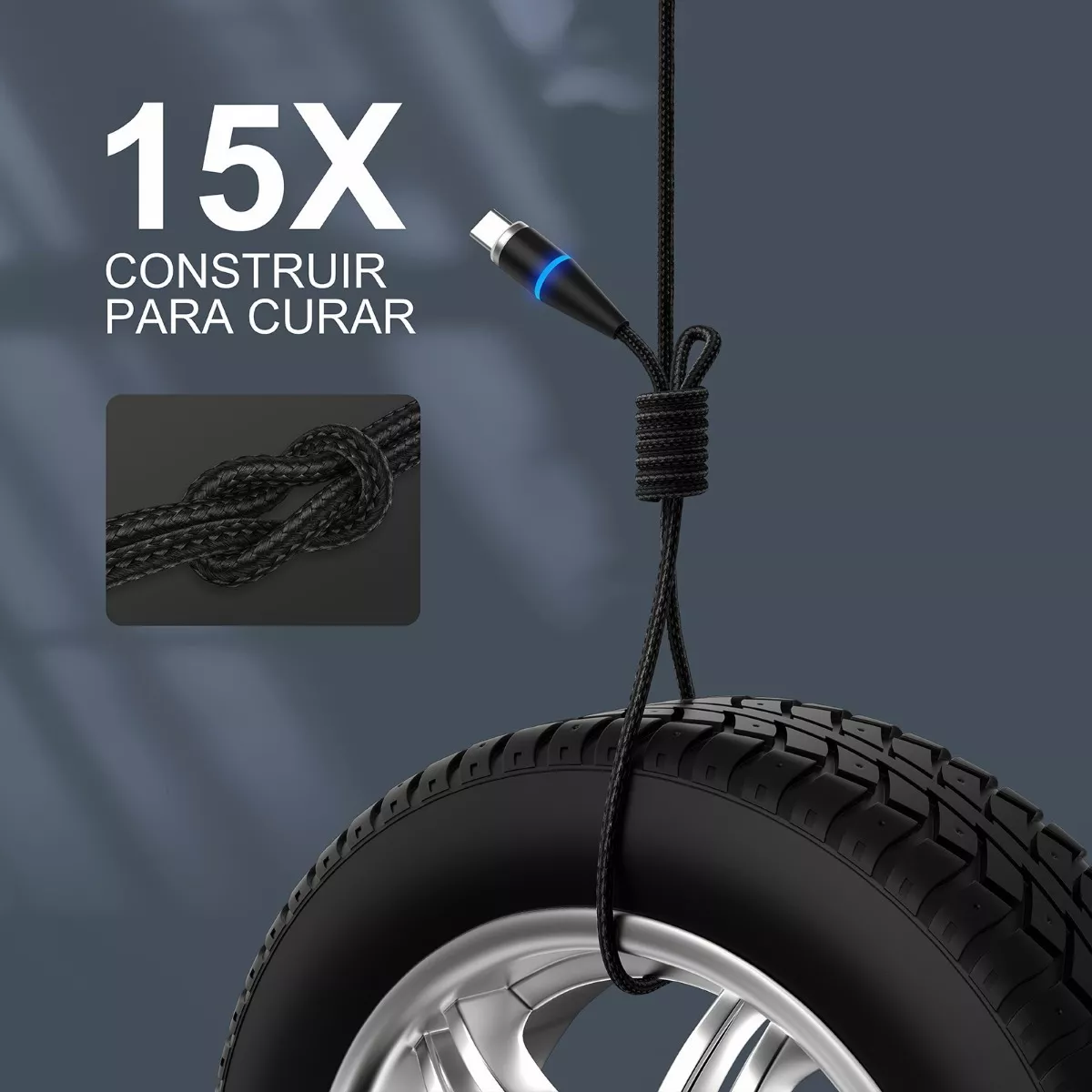 Cable Magnético Iman 3en1 Carga Rápida Usb V8 Ip Tipoc Rojo