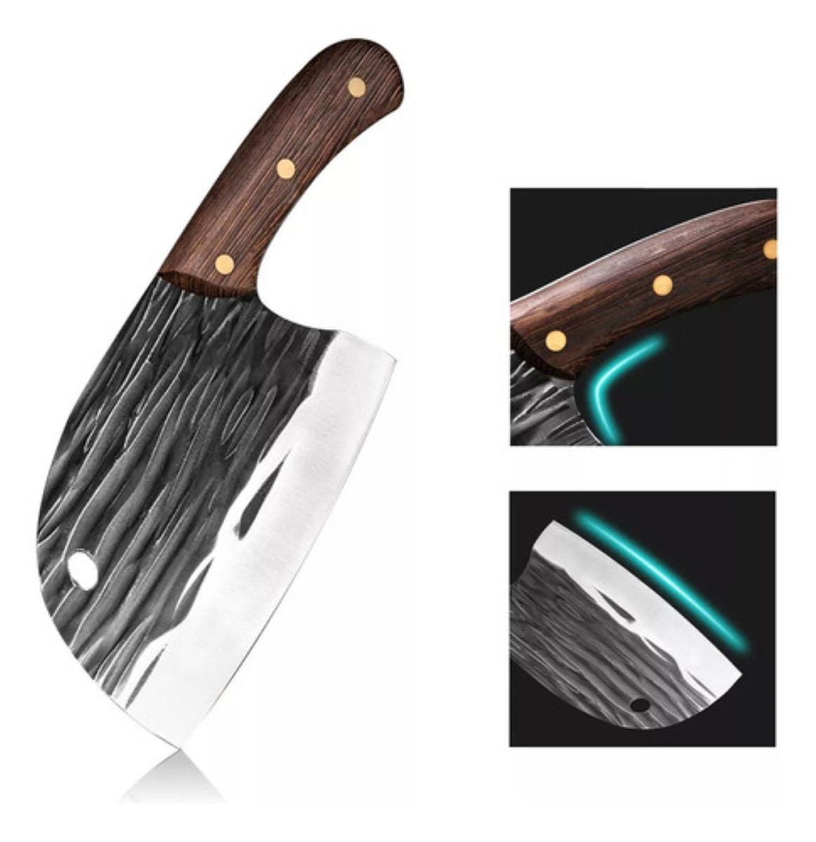 Cuchillo De Corte Pesado De Hueso Cuchillo De Carnicero  negro