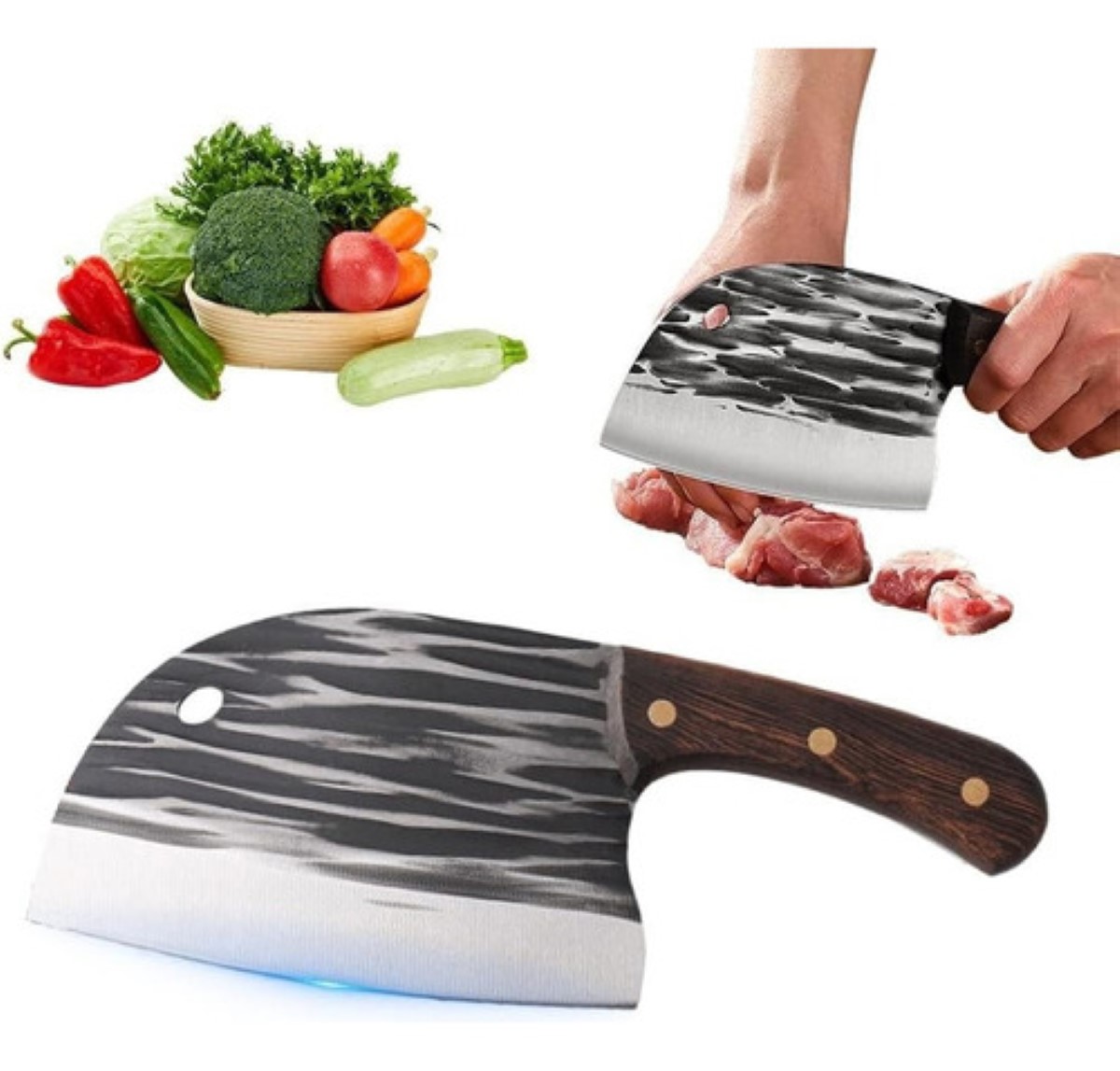 Cuchillo De Corte Pesado De Hueso Cuchillo De Carnicero  negro